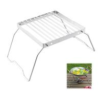 Grille Pliante, Support de Camping Portable Pliable en Acier Inoxydable, Support de Feu de Camp Ultraléger Barbecue Grill pour Camping, Randonnée, Barbecue, Pêche