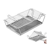 Grille- portable - Porte-toast pliable en acier inoxydable - Support de cuisinière et de poêle à frire - Accessoire de camping - Support pour grille- pour l'extérieur - Pour collations