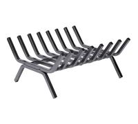 Grille porte bûches en acier forgé 8 barreaux | 40x35x15 cm | Stockage bois | Support foyers ouverts chenêts | QEM