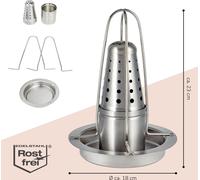 Grille-poulet bremermann avec récipient pour aromates, rôtissoire pour poulet, support pour poulet en acier inoxydable