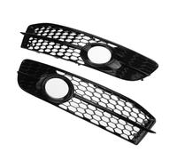 Grille Pour Antibrouillard Compatible Avec A6 C6 S-Facelifted 2008 2009 2010 2011 Grille Avant Pare-chocs Antibrouillard Lampe Calandre Couverture Nid D'abeille 4F0807681Q01C(Glossy Black)