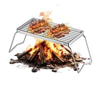 Grille pour Barbecue Extérieur-Grille Pliante Grande pour Cuisson - Grille Inoxydable pour Feu de Camp Jardin Randonnée Légumes Champignons Viande
