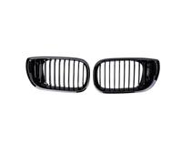 Grille Pour BMW Pour E46 2002-2005 4DR Sedan Après Lifting Calandre Rein Avant Voiture Capot À Lamelles Simples Pare-chocs Course(Noir brillant)