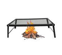 Grille pour brasier - Cuisine de camp pliable robuste | Grille pour cuisiner sur feu ouvert | Pour jardin, terrasse, balcon, camping, pique-nique et réunions