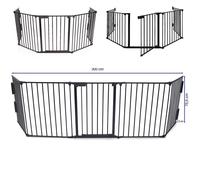 Grille pour cheminée - MENGDA - Pare-feu - Pression - Réglable - Portillon - Noir