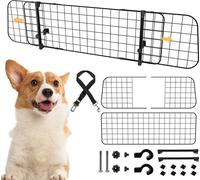 Grille pour chien TolleTour pour voiture Avec petits animaux Prend 3 fils barbelés réglables de 90 à 145 cm Grille de séparation universelle noire