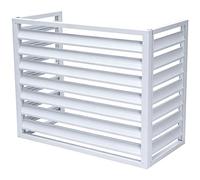 Grille pour climatiseur extérieur sans toit, résistant aux intempéries et à la rouille, structure robuste, ne gêne pas la ventilation pour immeubles hauts 2~3 CV(Blanc,110×60×80cm)