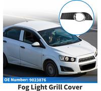 Grille Pour Feu Anti-Brouillard Pare-Chocs Avant InfšŠrieur Cache Feu Anti-Brouillard Inserts No.9023876 Pour Chevrolet Aveo 2008-10 Noir Ton ArgentšŠ ABS 1 Pc Avant Gauche Voiture