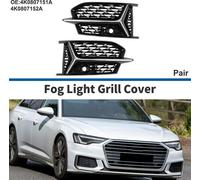 Grille Pour Feux Anti-Brouillard Pare-Choc Avant InfšŠrieur Enjoliveur Pour Feux Anti-Brouillard No.4K0807151A Pour Audi A6 19-23 Noir Ton ArgentšŠ ABS 1 Paire Avant Gauche Droite