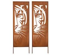 Grille précieuse brise vue métal lot de 2 160 x 50 cm jardin brise vue rostot...