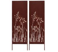 Grille précieuse jardin brise vue métal lot de 2 160 x 50 cm rostoptique pare...