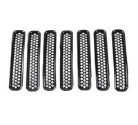 Grille Radiateur Kit D'inserts Calandre Avant en Maille Nid d'abeille 7 Pièces pour Jeep pour Wrangler TJ Illimité 1997 1998 1999 2000 2001 2002 2003 2004 2005 2006 Grille Calandre Avant