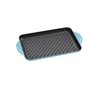 LE CREUSET Gril Rectangulaire en fonte émaillée 32 x 22 cm Bleu Caraibes