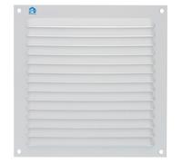 Grille - RENSON - 436 (réf. 8332) - Aluminium époxy blanc RAL 9010 - 200x200 mm - 13 lames fixes