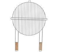 Mastergrill Grille de barbecue ronde MG256 – Acier chromé Ø 46 cm, poignées en bois, de rechange