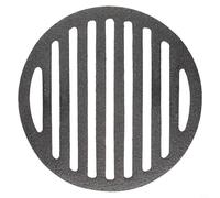 Grille ronde en fonte pour barbecue, grille de cuisson robuste et grille, plaque de rôtissage uniforme de la chaleur pour la viande, finition noire outil gadget de cuisine (15 cm)