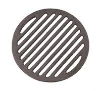 Grille ronde en fonte pour barbecue - Grille de rôtissage noire robuste - Résistante à la chaleur - Répartition uniforme de la chaleur - Convient pour l'extérieur (17 cm)