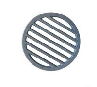 Grille ronde en fonte pour cheminée - Débit d'air optimisé - Prend en charge la combustion efficace du bois - Placement sécurisé des bûches - Assemblage facile - Structure en fer noir pour maçonnerie