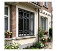 Grille Sécurité Fenêtre Rez-de-chaussée Maison Extensible Noire | 60×80 90×120cm Grille Fenêtre Coulissante Avec Serrure Clé, Sur Mesure, Aluminium, Sous-sol Maison Brique Véranda Jardin