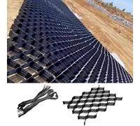 Grille stabilisateur de gravier pliable - 3 x 5 m pour l'aménagement paysager, les pavés et les murs de soutènement, grille de chemin de gravier en nid d'abeille pour allées de jardin et allées