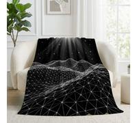 Grille Triangles Faisceaux Lumière Couverture Douce Flanelle Polaire | Science-Fiction Montagnes Grille Couverture Lit Chaud en Hiver Couvertures Convient 220 x 240 cm Adultes et Enfants