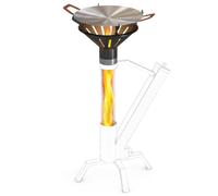 Grille universelle pour tuyau de feu et colonne de feu - Poêle à barbecue | Avec 3 anneaux adaptateurs compatibles avec de nombreuses colonnes de feu à granulés avec tube en verre de 8 cm - Barbecue 2
