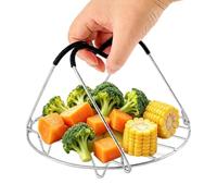 Grille Vapeur pour Marmite et Cocotte 19,5 cm Dessous-De-Plat Rond Pliable | Accessoire de Cuisson Vapeur de Cuisine Pour autocuiseurs électriques, marmites, poêles, cuis