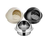 Grille Ventilation 100mm, Grille D'AéRation Ronde En Acier Inoxydable 304, Lamelles Rondes Moustiquaire GrillE D'éVacuation Ventilation Garage Cuisine Salle(Creamy white,100mm(4in))