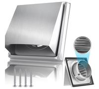 Grille Ventilation 150mm, Grille Inox Anti-Retour, Conduit De Ventilation, GrillE De Hotte RéSistant Aux IntempéRies, GrillE De VentilatioN CarréE, Aeration Inox(150mm(6in))