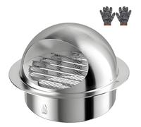 Grille Ventilation Hotte Murale Ronde, Grilles de Ventilation Sphériques Avec Moustiquaire, Aérateurs de Soffite, Résistant à la Déformation et aux Fissures(100mm/4in)