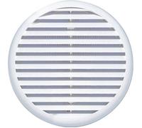Grille ventilation ronde autoajustable clip + moustiquaire D : 125/160 mm - blanc