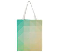 Grille Verte Et Jaune Tote Bag En Toile Femme Sac À Main Grand Sac À Bandoulière Pour Voyage Shopping 38×46cm