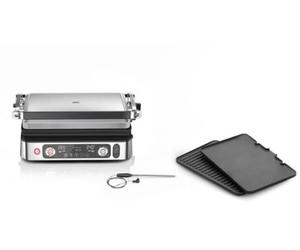 Grille-viande BRAUN CG9160 inox 2 zones de cuissson, plaques amovible, sonde, 37x23 cm
