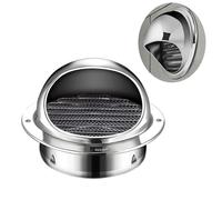 Grille VMC 100mm, Grille Aeration Exterieur, Hotte D'AéRation De Toit Ronde, Inox 304 Hotte D'AéRation Murale Avec Persiennes Pour Garage Maisons Bureau(304 Stainless steel,70mm(2.8in))
