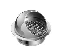Grille Vmc, Grille AéRation ExtéRieur, Grilles Aeration 100mm, Pour Couvercle D'AéRation Isolant à L'ExtéRieur, Bouchon Rond En Acier Inoxydable 304 Avec/Maille(Acier inoxydable,160mm(6.3in))