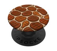 Grilled Meat Feast BBQ Cookout Foodie Humor Art PopSockets PopGrip Adhésif