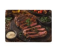 Grilled Steak with Herb Sauce Tapis 150 x 100 cm, Doux et Antidérapant | Tapis doux à poils courts : met clairement en valeur le motif choisi; avec impression par transfert thermique; pour chambre