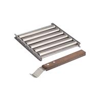 Grillers à rouleaux en acier inoxydable pour saucisses avec longue poignée en bois