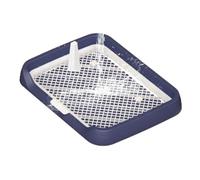 Grilles À Mailles Toilettes - Poux De Compagnie De Toilette d'angle avec Pot De Grille, Litière D'urinoir À Petit Chien Plat, Plateau D'entraînement en Mailles Intérieur Antidérapant - Bleu