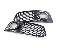 Grilles Antibrouillard Pour A4 B8 2009 2010 2011 2012 Pare-choc Avant Voiture Calandre En Maille Couverture Entourant Phares Antibrouillard MENSUNUBNM(Chrome Black)