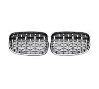 Grilles Avant À Double Lamelles Décorations Calandre Pare-chocs Avant Style Diamant Pour BMW Série 1 F20/F21 2012-2014 114i 116i 118i 120i 125i Calandres Sport(Diamonds-Silver)