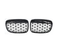 Grilles Avant À Double Lamelles Décorations Calandre Pare-chocs Avant Style Diamant Pour BMW Série 1 F20/F21 2012-2014 114i 116i 118i 120i 125i Calandres Sport(Diamonds-GlossyBlack)
