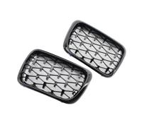 Grilles Avant À Double Lamelles Pour BMW Série 3 E36 1997-1998-1999 1 Paire Calandres Avant Remplacement Calandres Sport(Brilliant Black)
