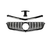 Grilles Avant À Double Lamelles Pour Mercedes Pour Benz W204 C63 Pour AMG 2012 2013 2014 GT StyleTuning Grilles Grille Pare-chocs Avant Capot Calandres Sport(Black)