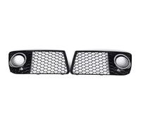 Grilles Avant À Double Lamelles Pour TT Coupé Cabriolet 2009-2014 Plastique ABS Noir Brillant Voiture Grille Nid D'abeille Pare-chocs Feux Antibrouillard Couverture(Black n Chrome Ring)