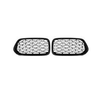 Grilles Avant Calandre Pare-choc Avant Voiture Pour X2 F39 2018-2022 Calandre Course Calandre Diamantée Noire Brillante Calandre(Black Silver)
