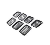 Grilles avant en maille Pour Jeep Pour Grand Pour Cherokee 2017-2021 Calandre Pare-chocs Avant En Nid D'abeille Garniture Décorative De calandre voiture(Glossy Black)