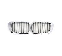 Grilles Avant pour BMW 3 pour Série E46 pour M3 pour Coupé pour Cabriolet 1999-2002 Pré-pour LCI 2 Grilles Portes 2 Pièces Argent Chromé Noir Grille Pare-Chocs Calandre Avant