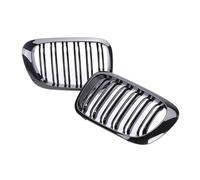 Grilles Avant Pour BMW E46 Série 3 2 Portes 1998-2003 Pare-chocs Avant Grille De Course Double Lamelle Simple Grille Chromée Noir Brillant Avant Centrale Grille(Gloss Black)