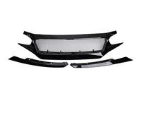 Grilles Avant Pour Civic 10e FK7 FK8 TYPE-R Grille De Pare-choc Avant En Fibre De Verre Course Grille D'admission D'air De Style FC JS N1 Capot Moteur Calandre Avant(Bright black)